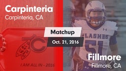 Matchup: Carpinteria vs. Fillmore  2016