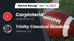 Recap: Carpinteria  vs. Trinity Classical Academy  2017