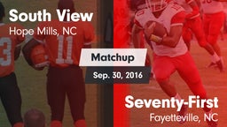 Matchup: South View vs. Seventy-First  2016