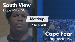 Matchup: South View vs. Cape Fear  2016