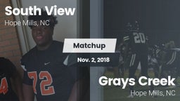 Matchup: South View vs. Grays Creek  2018