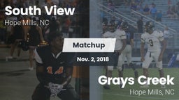 Matchup: South View vs. Grays Creek  2018