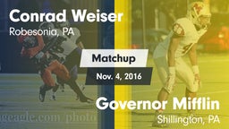 Matchup: Weiser vs. Governor Mifflin  2016