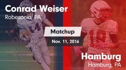 Matchup: Weiser vs. Hamburg  2016