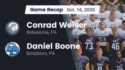 Recap: Conrad Weiser  vs. Daniel Boone  2020