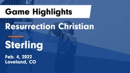Resurrection Christian  vs Sterling  Game Highlights - Feb. 4, 2022