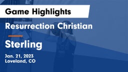 Resurrection Christian  vs Sterling  Game Highlights - Jan. 21, 2023