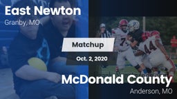 Matchup: East Newton vs. McDonald County  2020
