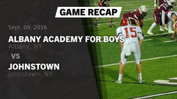 Recap: Albany Academy for Boys  vs. Johnstown  2016