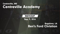 Matchup: Centreville Academy vs. Ben's Ford Christian  2016