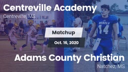 Matchup: Centreville Academy vs. Adams County Christian  2020