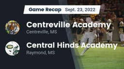Recap: Centreville Academy  vs. Central Hinds Academy  2022
