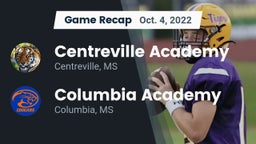 Recap: Centreville Academy  vs. Columbia Academy  2022
