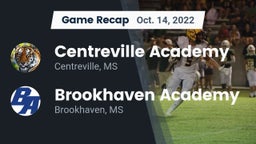 Recap: Centreville Academy  vs. Brookhaven Academy  2022