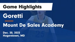 Goretti  vs Mount De Sales Academy Game Highlights - Dec. 20, 2023