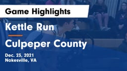 Kettle Run  vs Culpeper County Game Highlights - Dec. 23, 2021