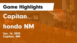 Capitan  vs hondo NM Game Highlights - Jan. 16, 2020