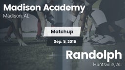 Matchup: Madison Academy vs. Randolph  2016