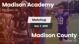 Matchup: Madison Academy vs. Madison County  2016