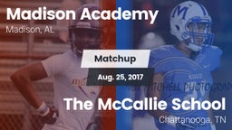 Matchup: Madison Academy vs. The McCallie School 2017