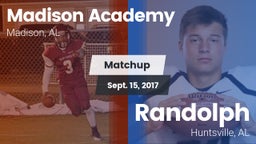 Matchup: Madison Academy vs. Randolph  2017