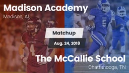 Matchup: Madison Academy vs. The McCallie School 2018