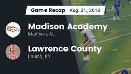 Recap: Madison Academy  vs. Lawrence County  2018