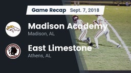 Recap: Madison Academy  vs. East Limestone  2018