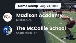 Recap: Madison Academy  vs. The McCallie School 2018