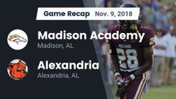Recap: Madison Academy  vs. Alexandria  2018