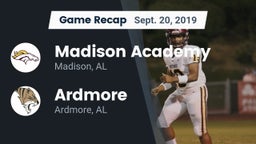 Recap: Madison Academy  vs. Ardmore  2019