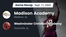 Recap: Madison Academy  vs. Westminster Christian Academy 2020