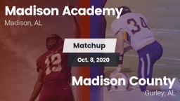 Matchup: Madison Academy vs. Madison County  2020