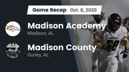 Recap: Madison Academy  vs. Madison County  2020