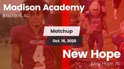 Matchup: Madison Academy vs. New Hope  2020