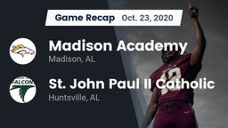 Recap: Madison Academy  vs. St. John Paul II Catholic  2020