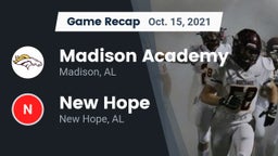 Recap: Madison Academy  vs. New Hope  2021
