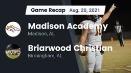Recap: Madison Academy  vs. Briarwood Christian  2021