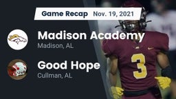 Recap: Madison Academy  vs. Good Hope  2021
