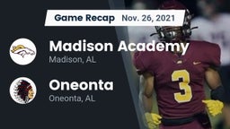 Recap: Madison Academy  vs. Oneonta  2021