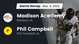 Recap: Madison Academy  vs. Phil Campbell  2022