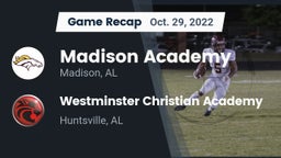 Recap: Madison Academy  vs. Westminster Christian Academy 2022