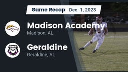 Recap: Madison Academy  vs. Geraldine  2023