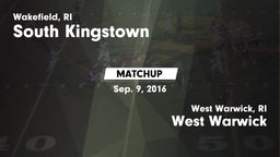 Matchup: South Kingstown vs. West Warwick  2016