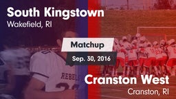 Matchup: South Kingstown vs. Cranston West  2016