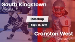 Matchup: South Kingstown vs. Cranston West  2019