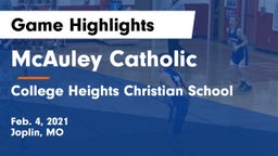 McAuley Catholic  vs College Heights Christian School Game Highlights - Feb. 4, 2021