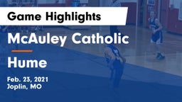 McAuley Catholic  vs Hume Game Highlights - Feb. 23, 2021
