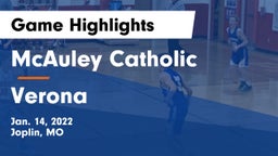 McAuley Catholic  vs Verona  Game Highlights - Jan. 14, 2022