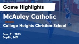 McAuley Catholic  vs College Heights Christian School Game Highlights - Jan. 31, 2023